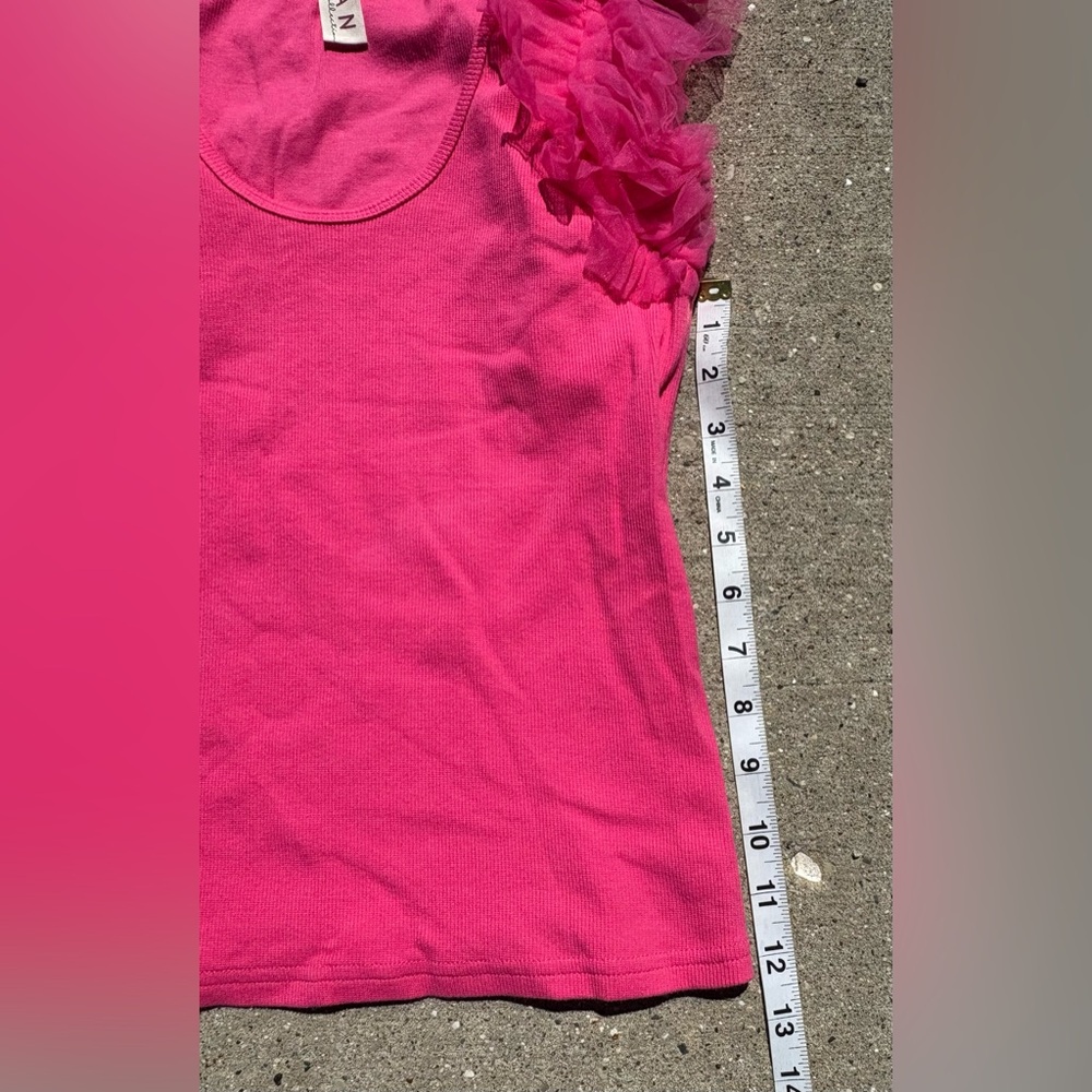 Dolan | Hot Pink | Kids | Tank Top | Ruffle Sleeves | Size Small - Picture 4 of 6